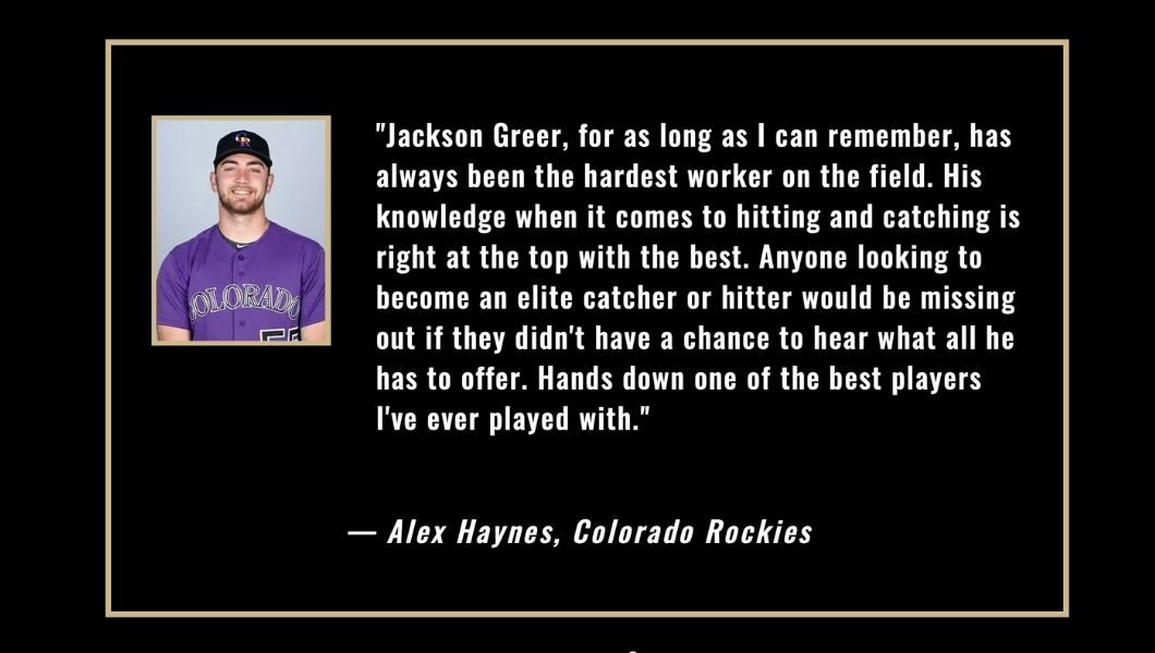 Jackson Greer Baseball Catching Camps